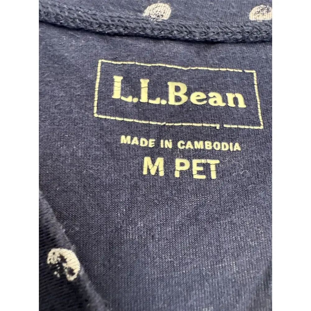 L.L.Bean Blue White Polka Dot Fit & Flare V-Neck Short Sleeve Dress M Pet - Picture 2 of 5